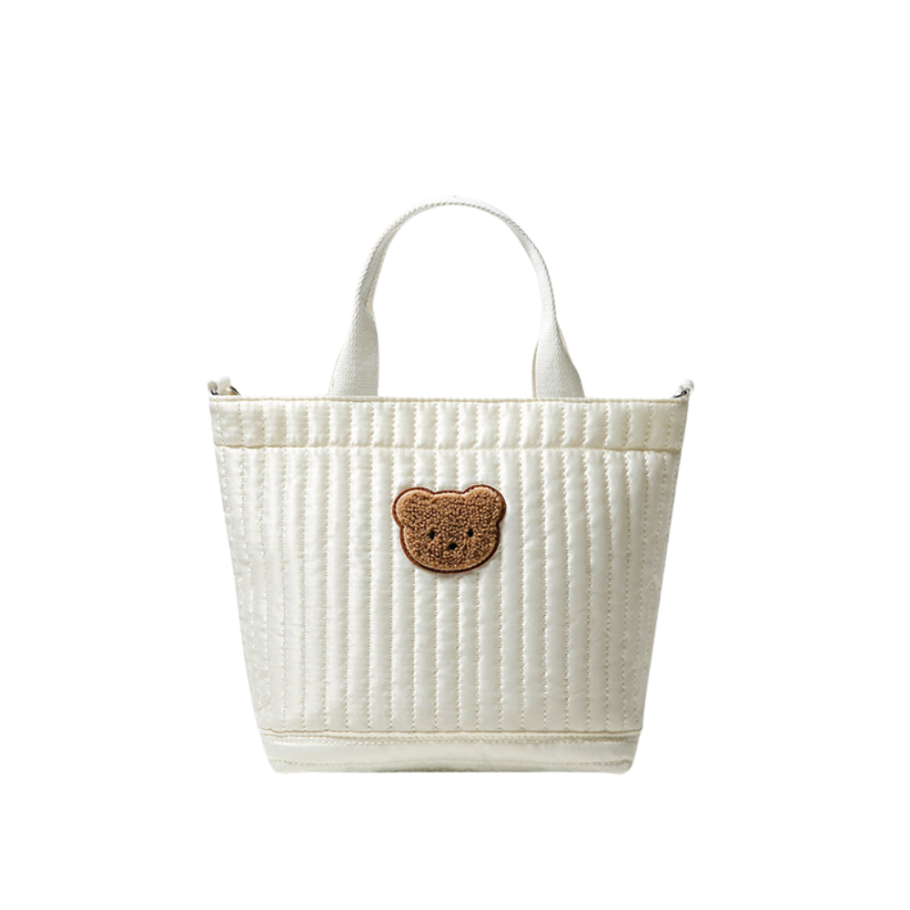 Mummy Bag Quilted Plush Diaper Tote Bag