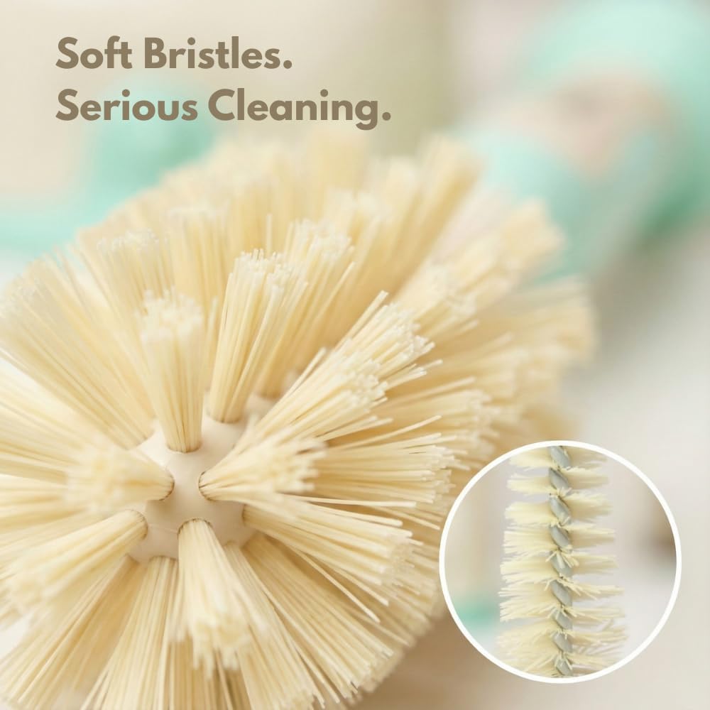360° Bottle Cleaner Brush Set with Hidden Nipple Brush