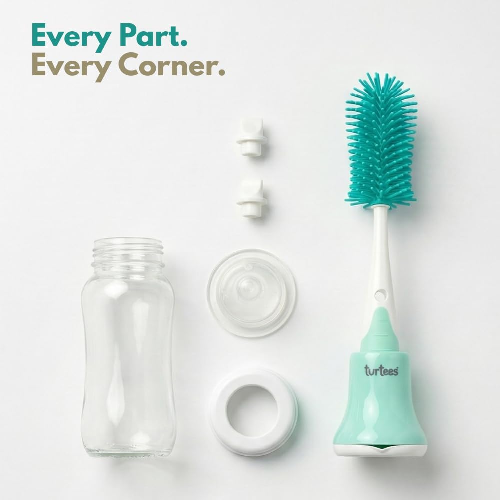 360° Bottle Cleaner Brush Set with Hidden Nipple Brush + Stand