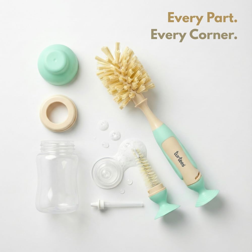 360° Bottle Cleaner Brush Set with Hidden Nipple Brush