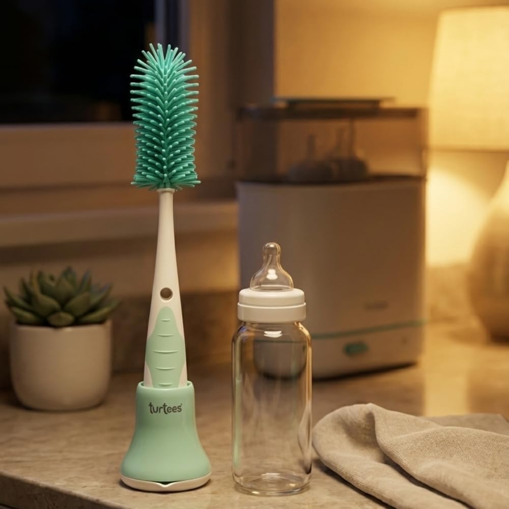 360° Bottle Cleaner Brush Set with Hidden Nipple Brush + Stand