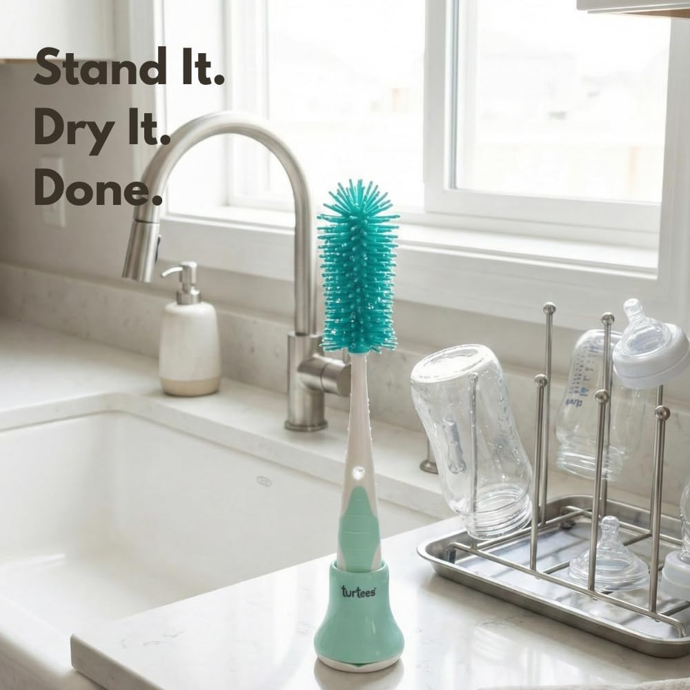 360° Bottle Cleaner Brush Set with Hidden Nipple Brush + Stand