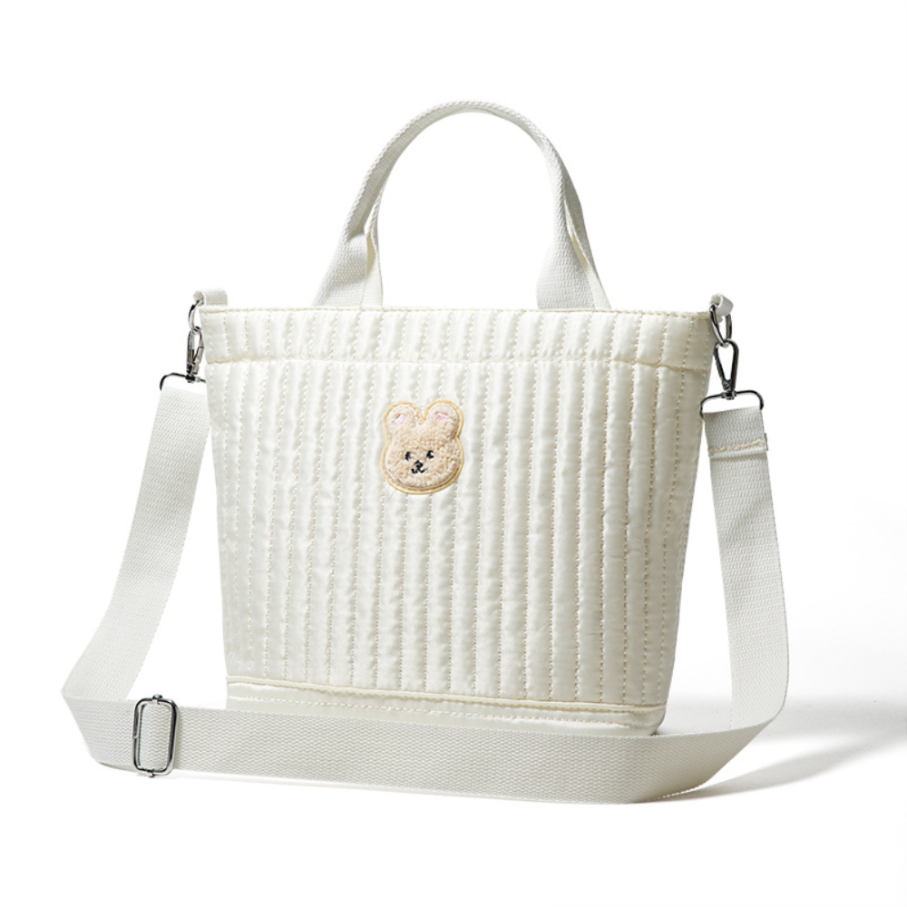 Mummy Bag Quilted Plush Diaper Tote Bag