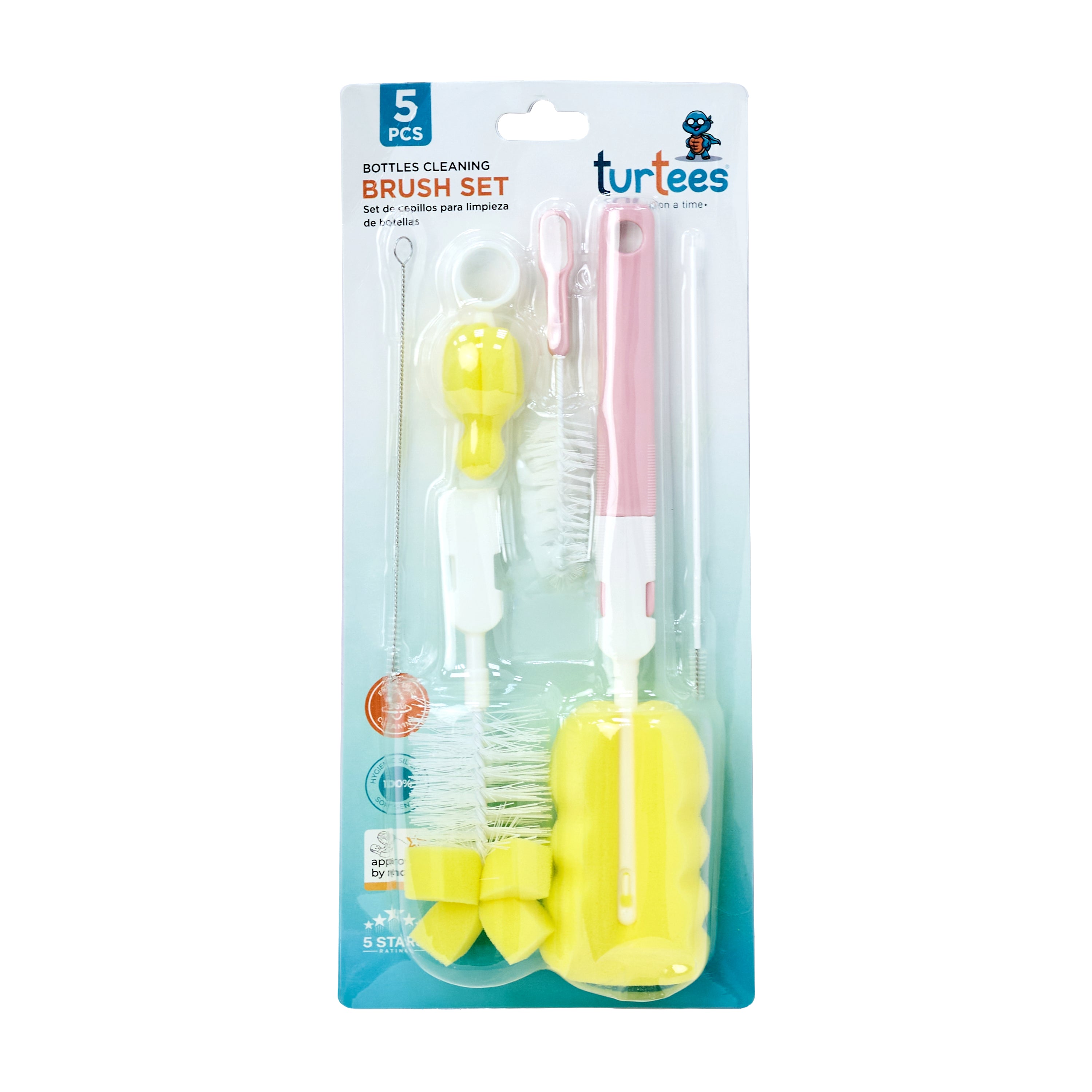 5 PC Bottle Cleaner Brush Set with Nipple Brush
