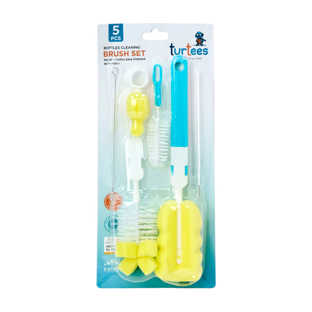 5 PC Bottle Cleaner Brush Set with Nipple Brush