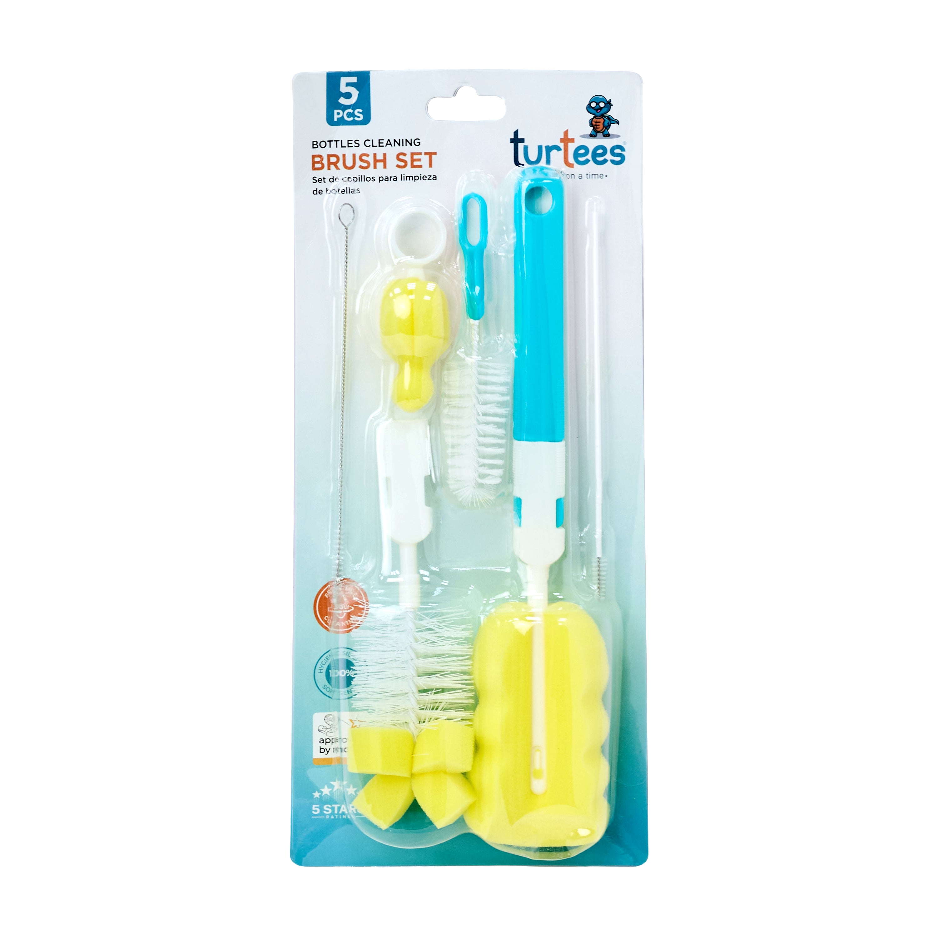 5 PC Bottle Cleaner Brush Set with Nipple Brush