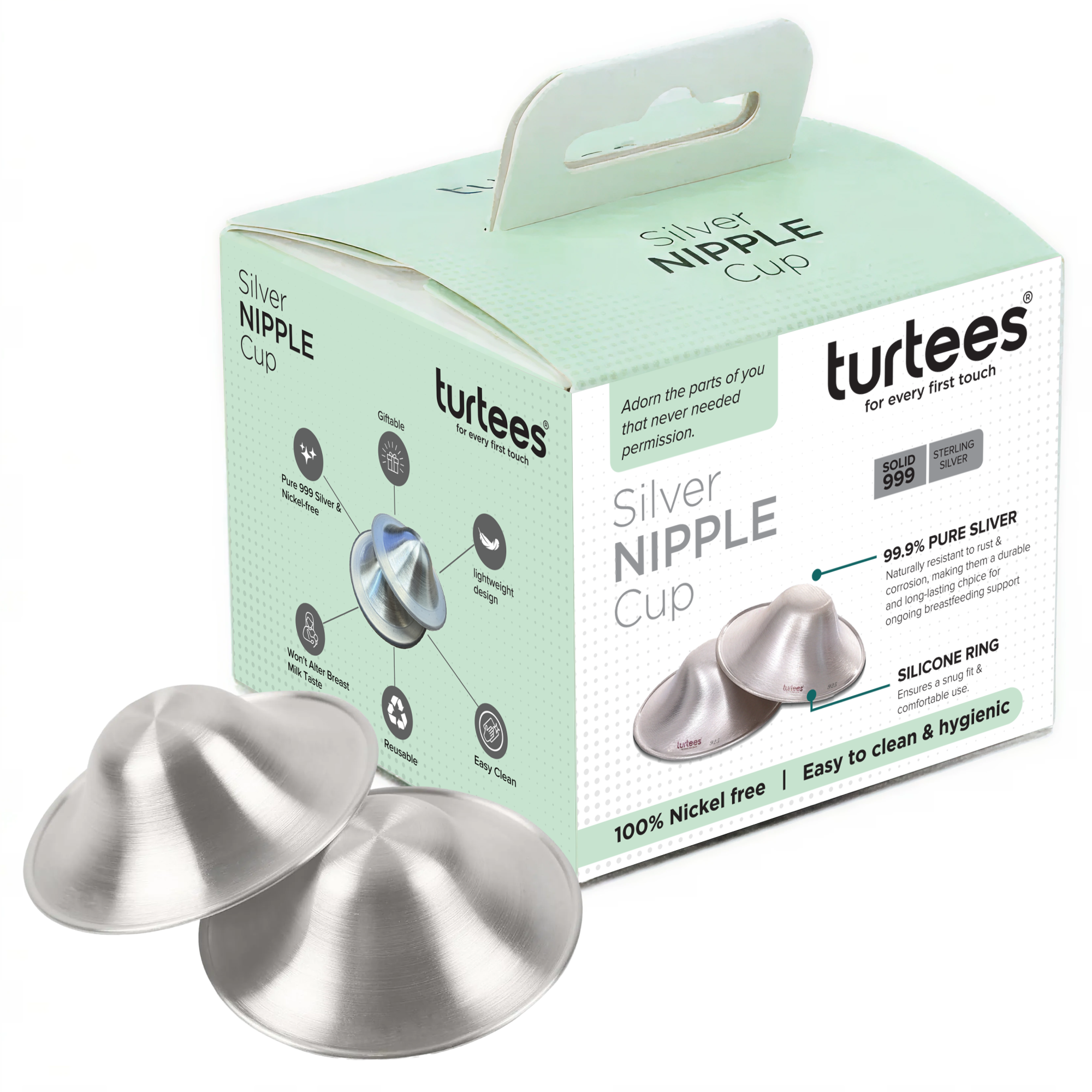 Pure 999 Silver Nursing Cups