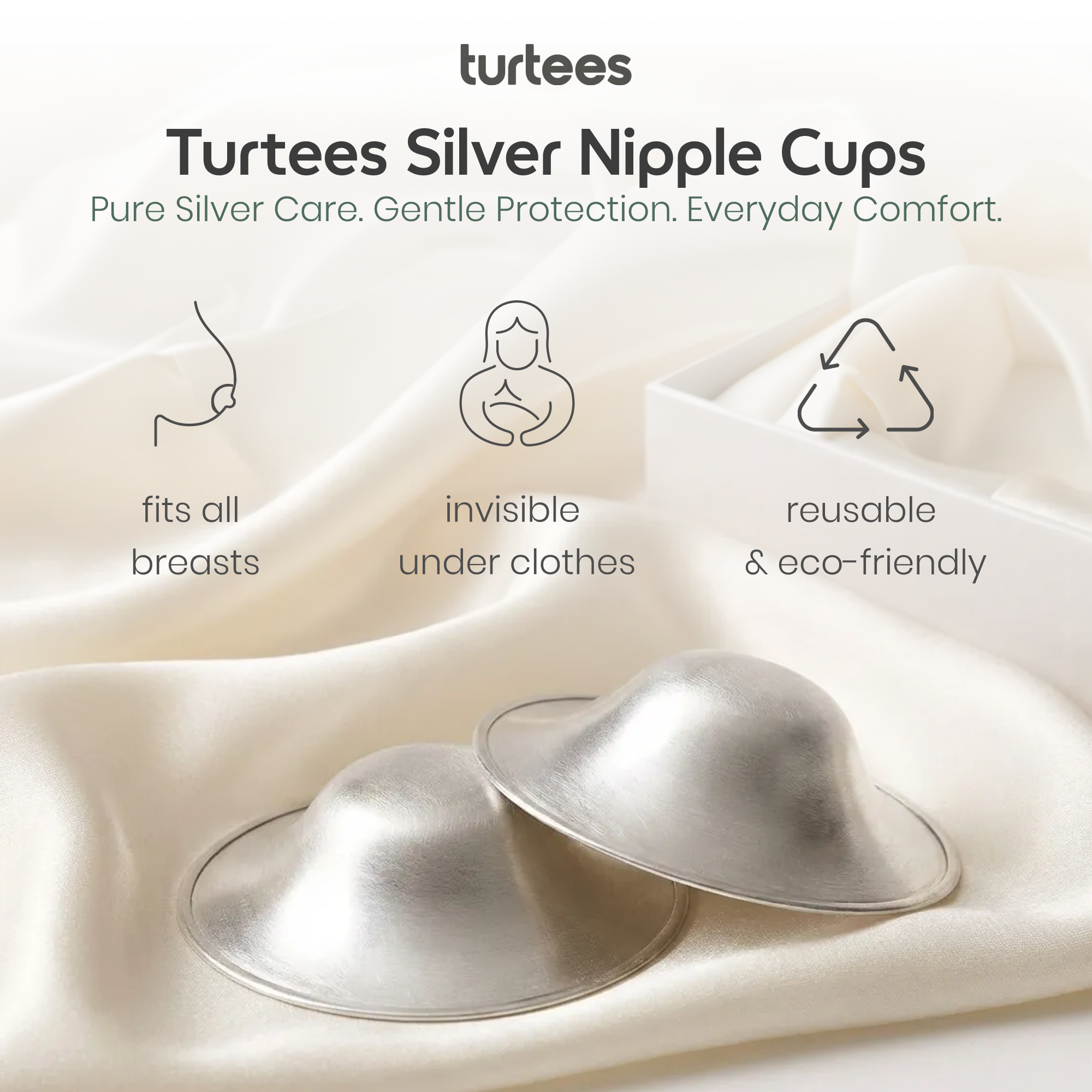 Pure 999 Silver Nursing Cups