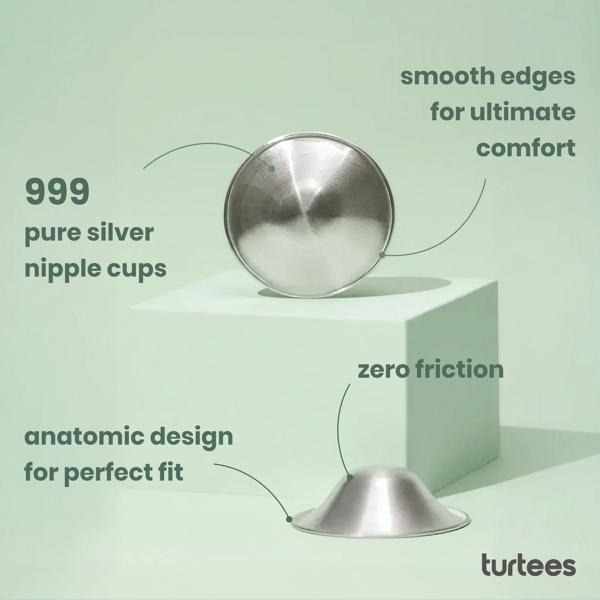 Pure 999 Silver Nursing Cups