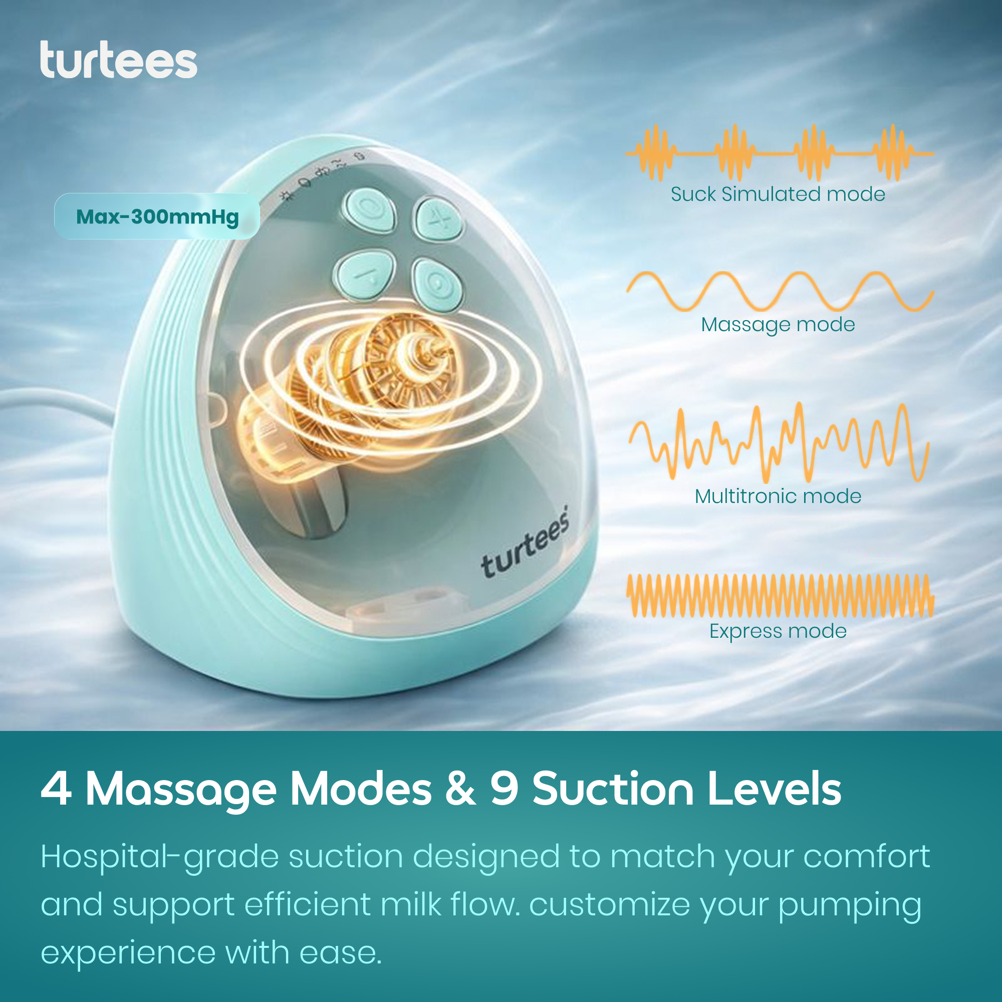 Turtees T10 Wearable Breast Pump (with Soothing Heat Therapy)