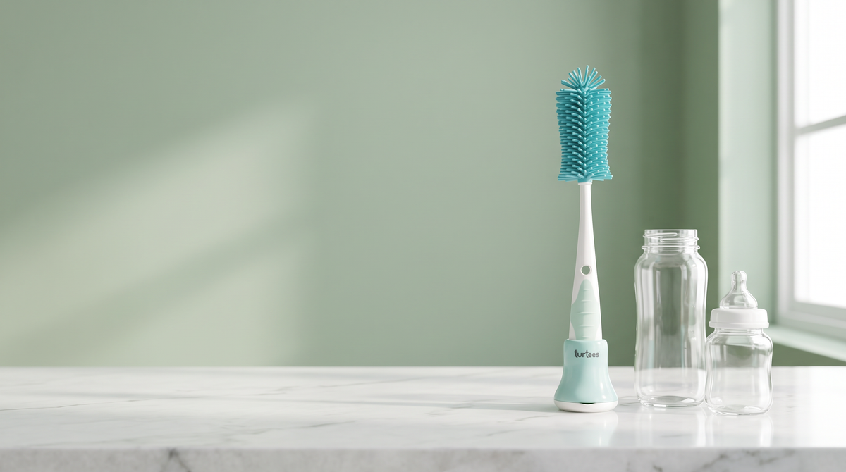 turtees 360° bottle cleaner brush with stand